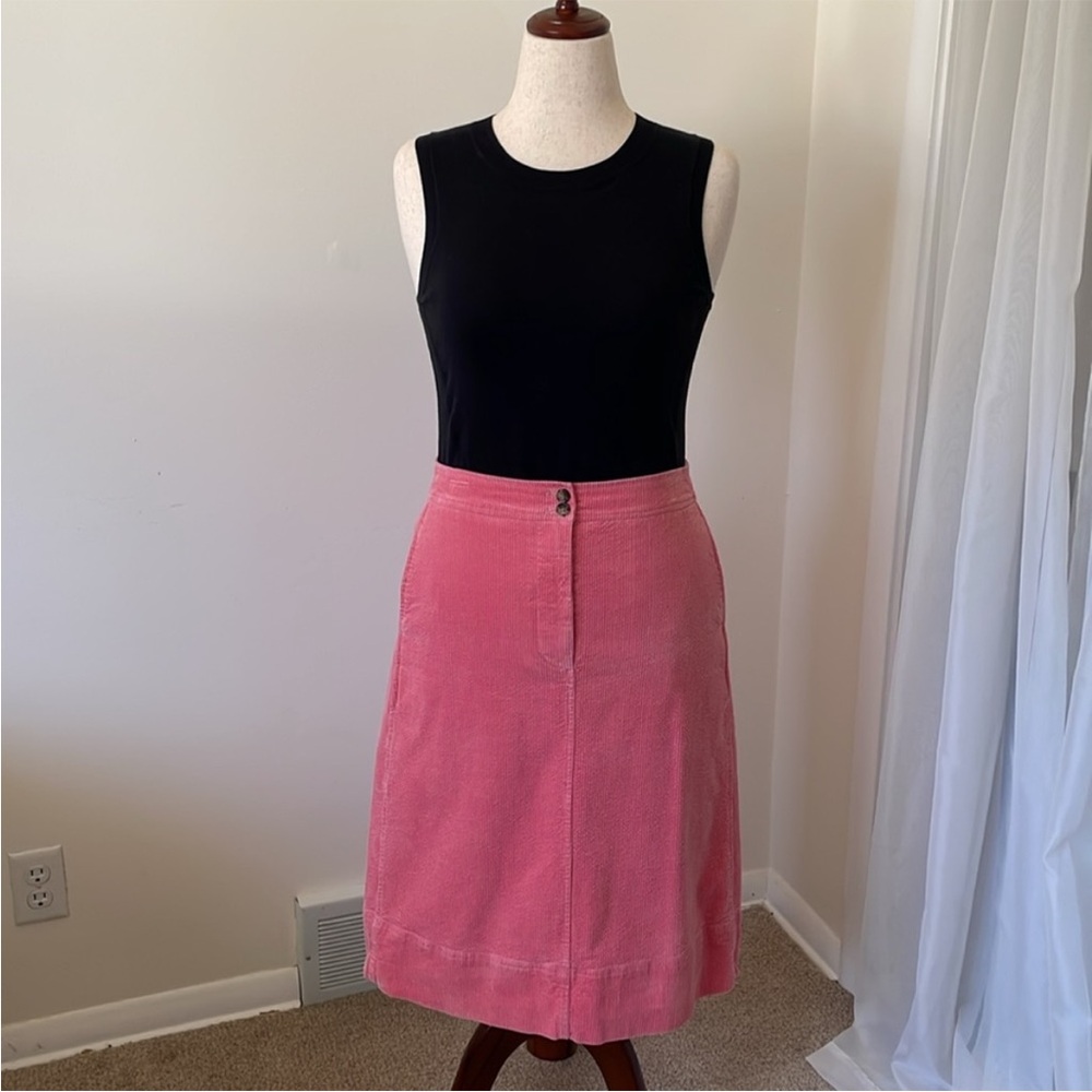 J. Crew Buttoned Skirt in Corduroy - Pale Blush - Size 10